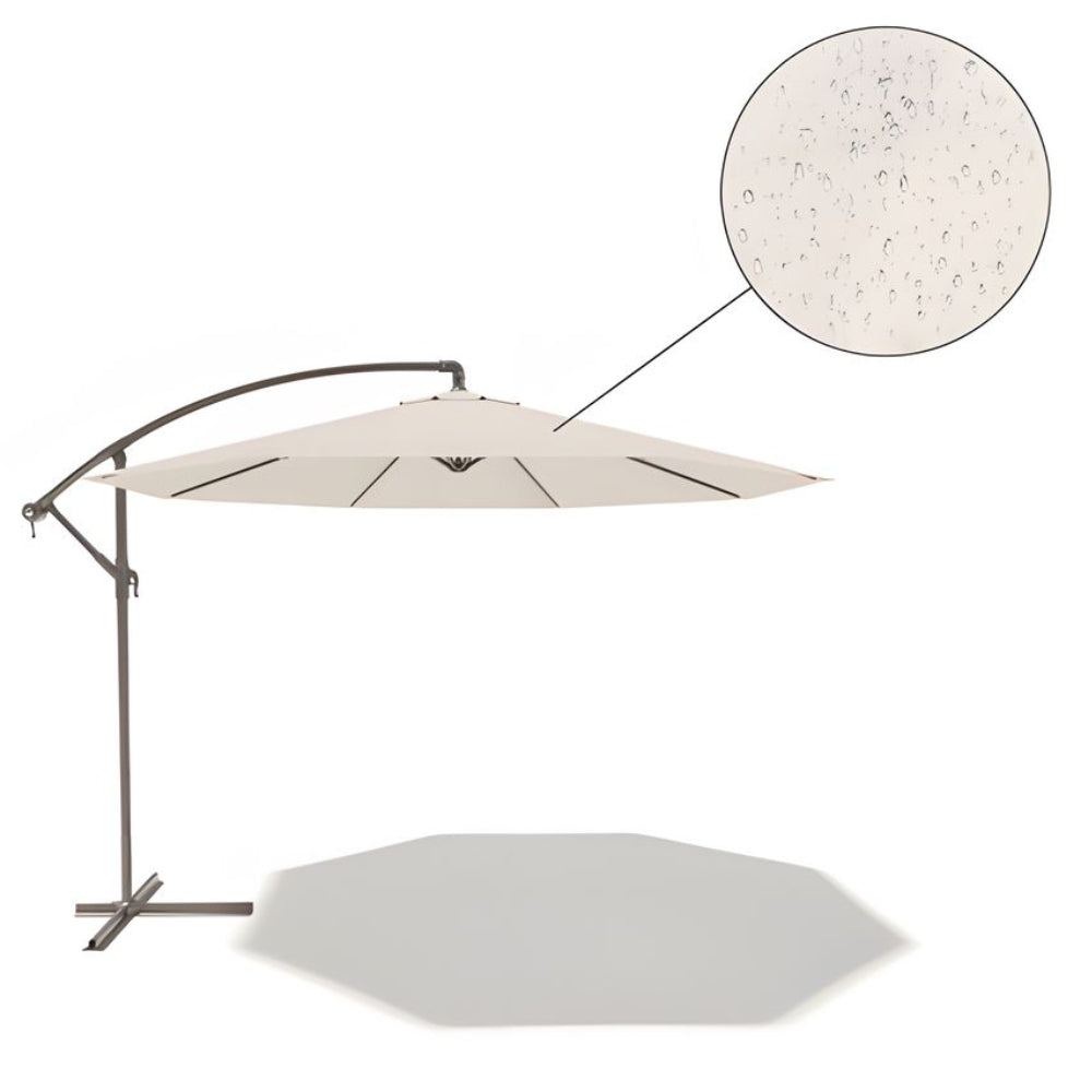 Parasol décentré 3x3 m rétractable avec bras rotatif à 360° et fermeture à manivelle